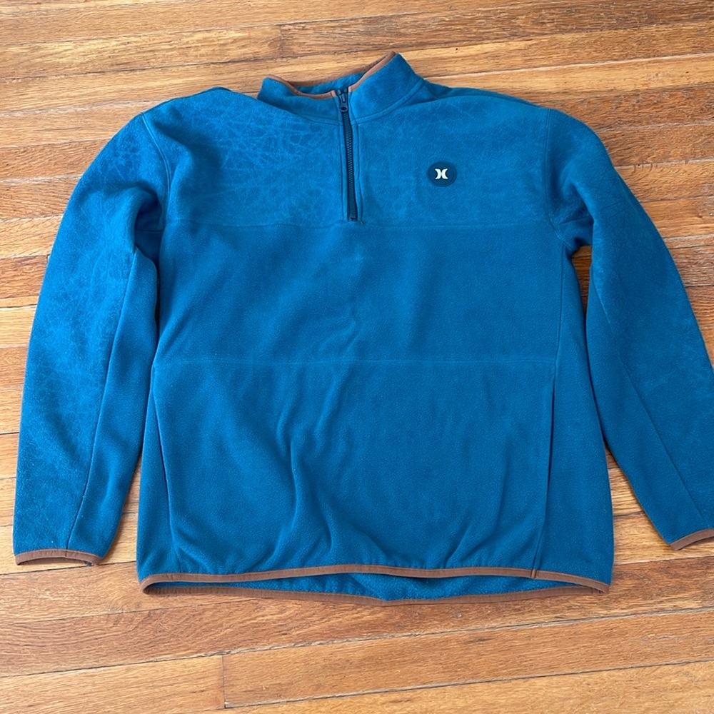Turquoise Hurley 1/4 zip sweatshirt